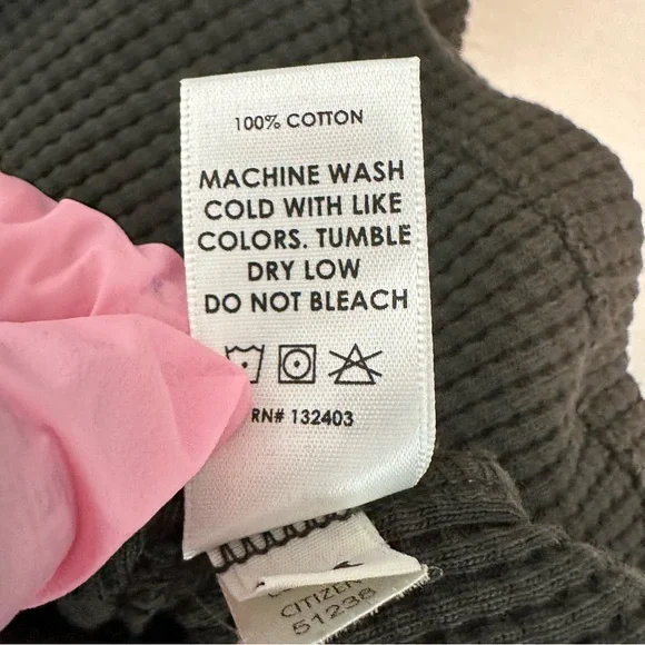 Cotton Citizen Waffle Knit Black Women’s Long Sleeve Shirt Dress Size M - Picture 8 of 10